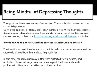Being Mindful of Depressing Thoughts