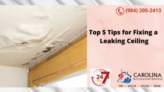 Top 5 Tips for Fixing a Leaking Ceiling