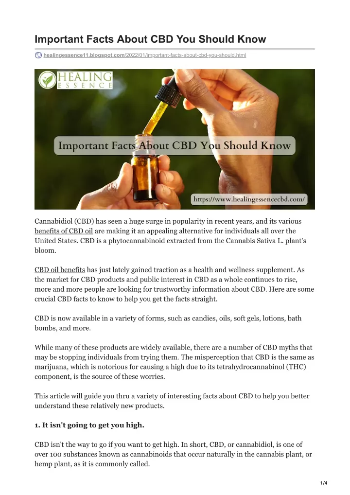 important facts about cbd you should know