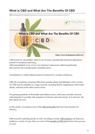 What is CBD and What Are The Benefits Of CBD