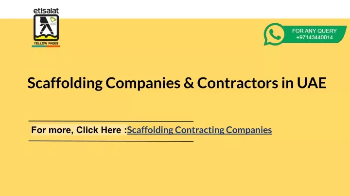 scaffolding companies contractors in uae