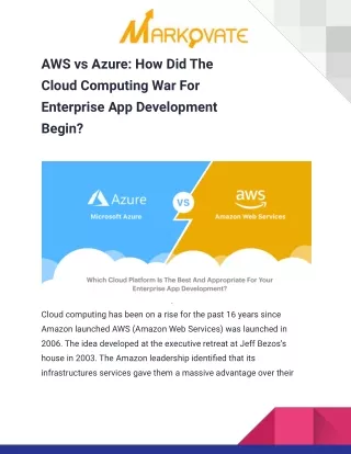 AWS vs Azure How Did The Cloud Computing War For Enterprise App Development Begin