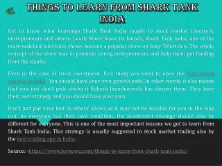 get to know what learnings shark tank india