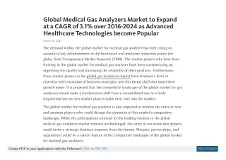global medical gas analyzers market to expand