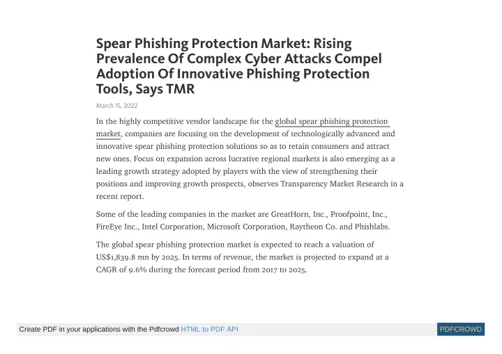 spear phishing protection market rising