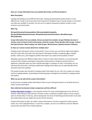 how can i scrape information from any website