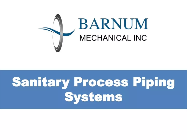 sanitary process piping systems