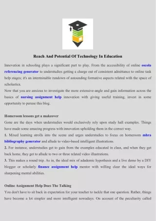 reach and potential of technology in education