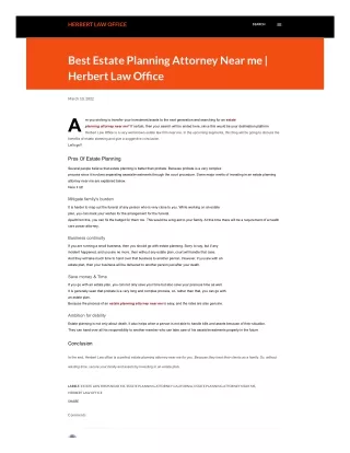 Best Estate Planning Attorney Near Me | Herbert Law Office