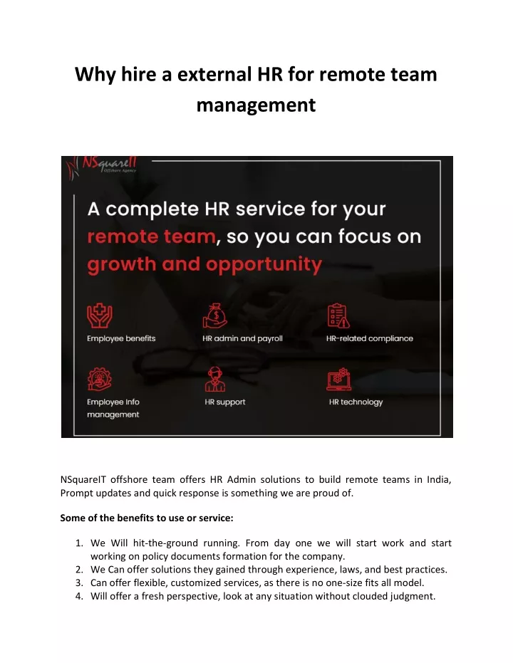 why hire a external hr for remote team management