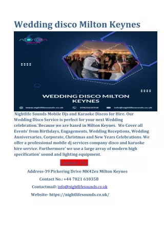 Wedding disco Milton Keynes