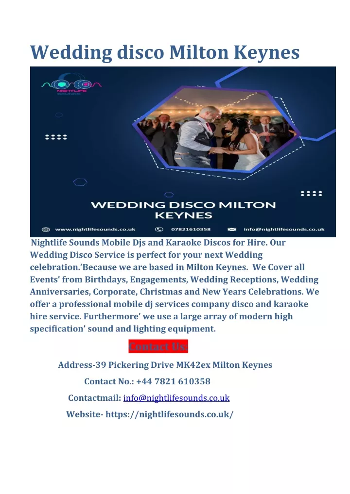 wedding disco milton keynes