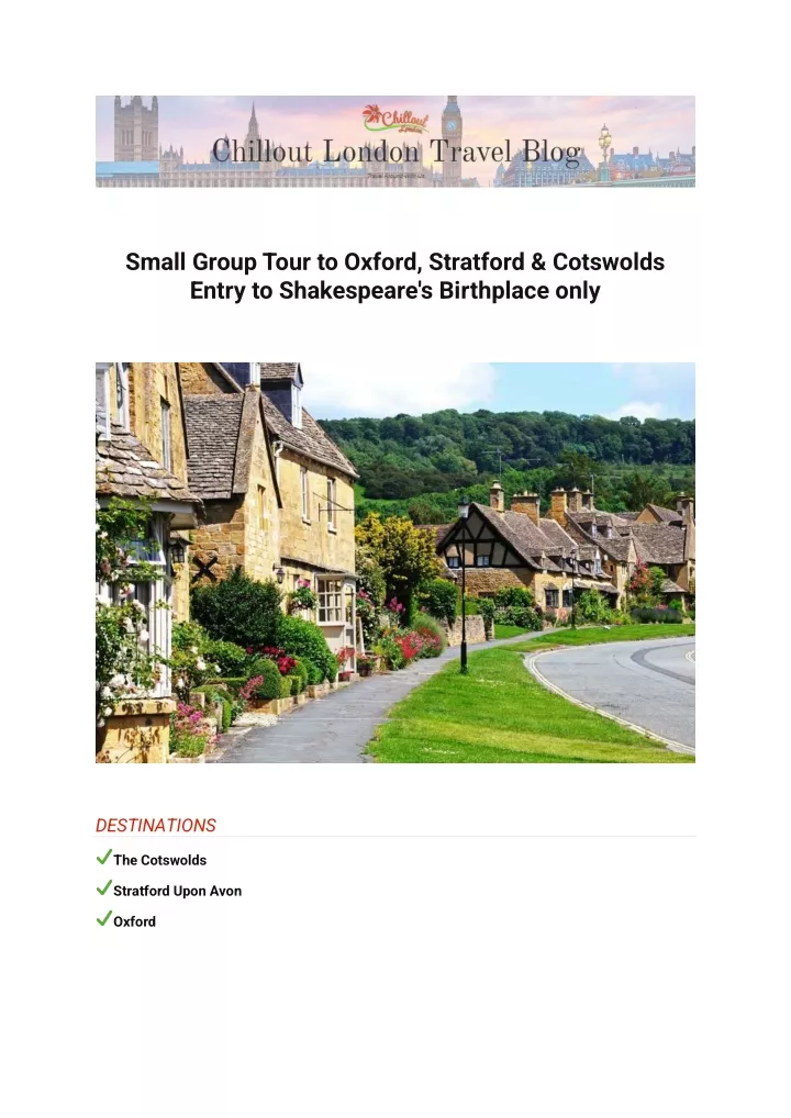 small group tour to oxford stratford cotswolds