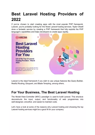 best laravel hosting providers of 2022