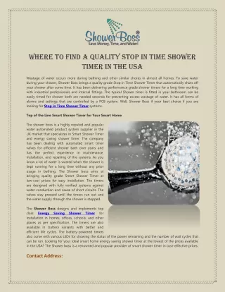 where to find a quality stop in time shower timer