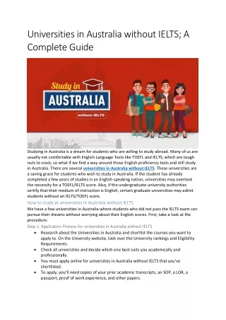 universities in australia without ielts
