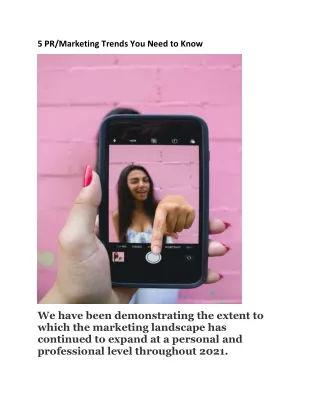 5 PR/Marketing Trends You Need to Know - Velocitas