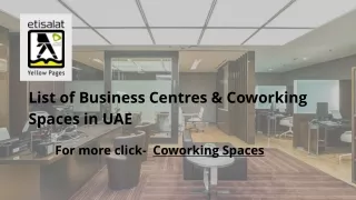 List of Business Centres & Coworking Spaces in UAE