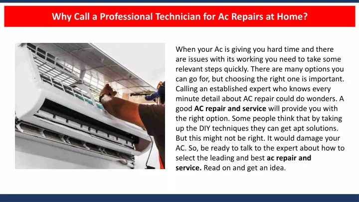 why call a professional technician for ac repairs