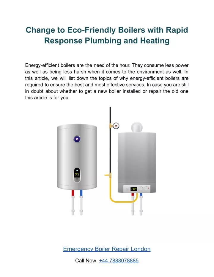 change to eco friendly boilers with rapid