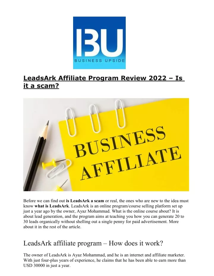 leadsark affiliate program review 2022