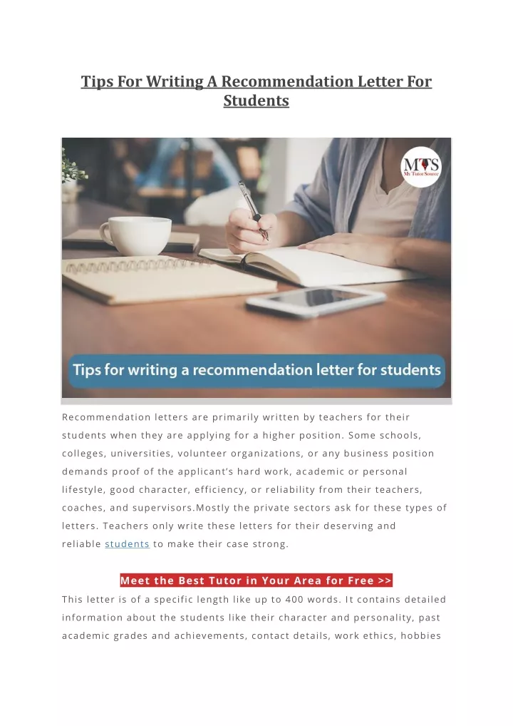 tips for writing a recommendation letter