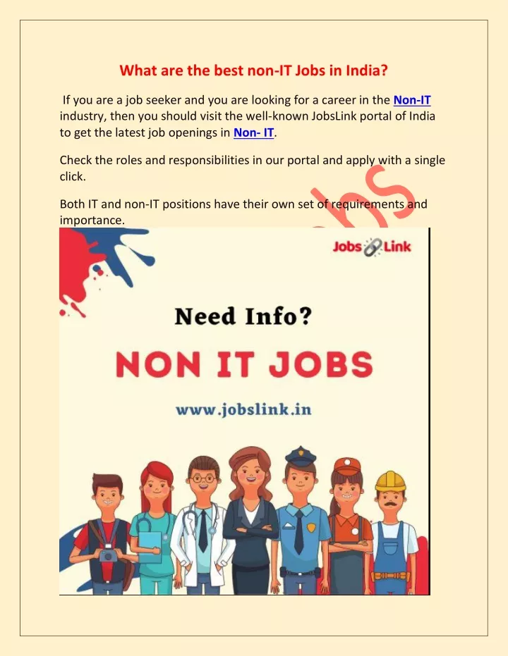what are the best non it jobs in india
