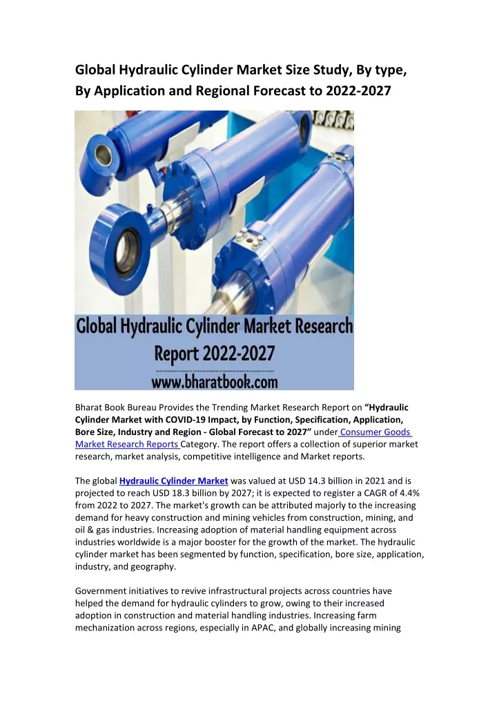 global hydraulic cylinder market size study