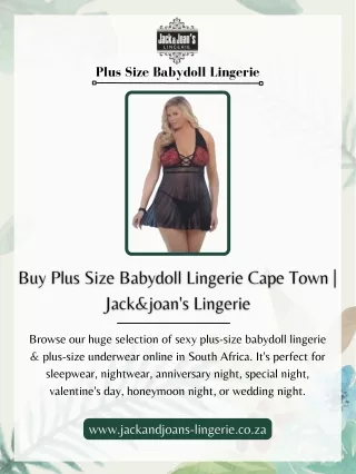 Buy Plus Size Babydoll Lingerie Cape Town | Jack&joan's Lingerie