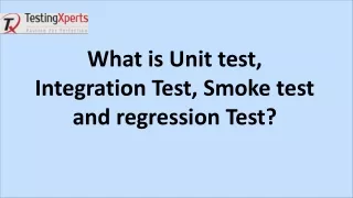 what is unit test integration test smoke test