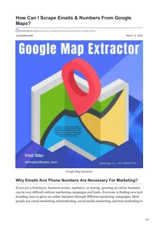 how can i scrape emails numbers from google maps