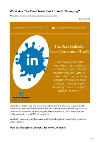 what are the best tools for linkedin scraping
