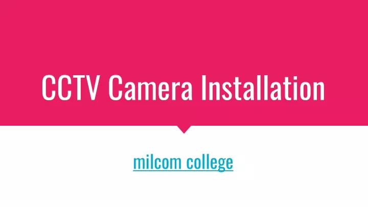 cctv camera installation