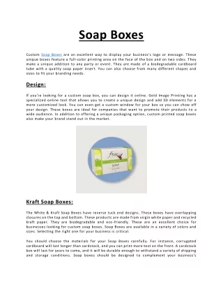 soap boxes
