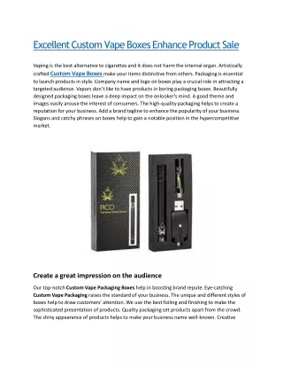 excellent custom vape boxes enhance product sale