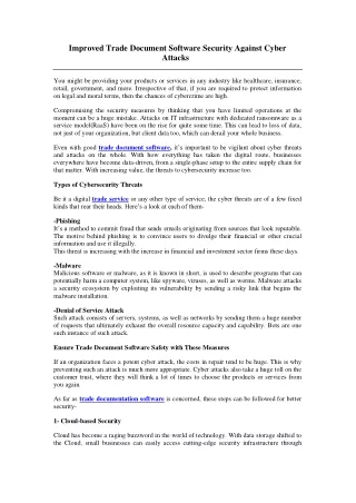 improved trade document software security against