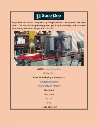 we provide reliable and top quality cup filling