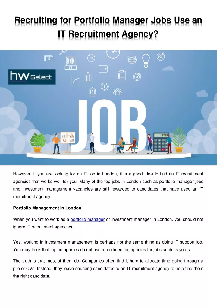 recruiting for portfolio manager jobs