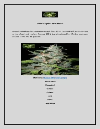 Vente en ligne de fleurs de CBD