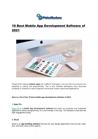 10 best mobile app development software of 2021