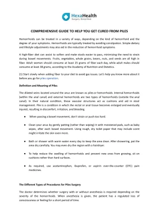 Best Way to Cure Your Pile - A Comprehensive Guide | HexaHealth