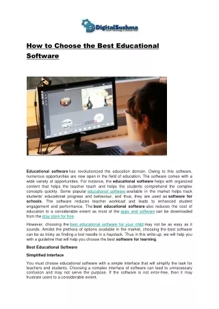 how to choose the best educational software