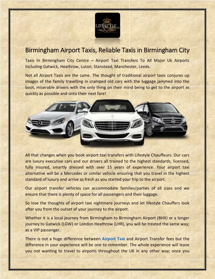 birmingham airport taxis reliable taxis