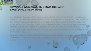 terminate quickbooks error 108 with advanced easy steps