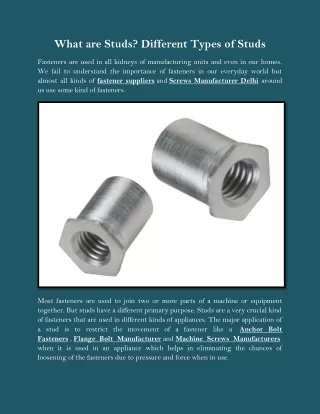 what are studs different types of studs