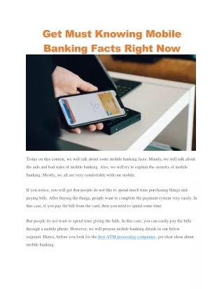 get must knowing mobile banking facts right now