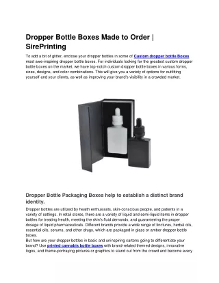 Dropper Bottle Boxes Made to Order _ SirePrinting