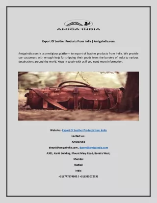 export of leather products from india amigaindia