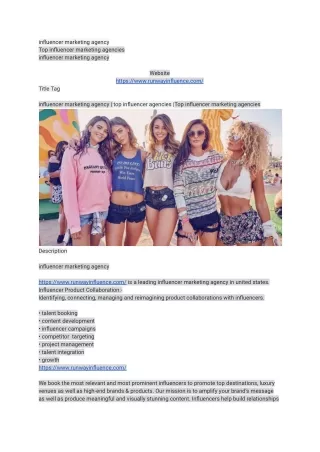 influencer marketing agency | top influencer agencies |Top influencer marketing