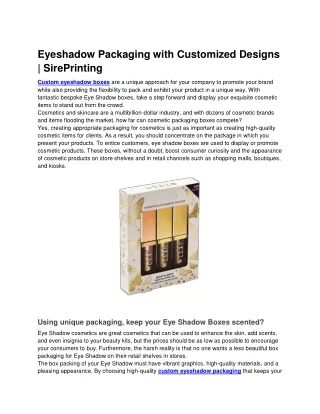 EyeShadow Packaging with Customized Designs _ SirePrinting